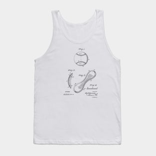 Baseball Cover Vintage Patent Hand Drawing Tank Top